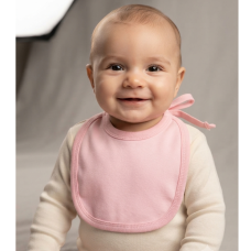 BB11: Plain Pink Neck Tie Bib (Made in UK)